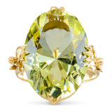 Vintage 14k Yellow Gold Lemon Quartz Cocktail Ring