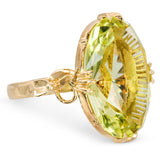 Vintage 14k Yellow Gold Lemon Quartz Cocktail Ring