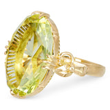 Vintage 14k Yellow Gold Lemon Quartz Cocktail Ring