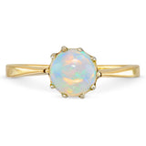 Vintage 16k Yellow Gold Opal Solitaire Ring