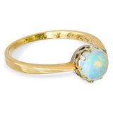 Vintage 16k Yellow Gold Opal Solitaire Ring