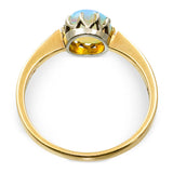 Vintage 16k Yellow Gold Opal Solitaire Ring