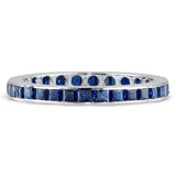 Vintage 12k White Gold Sapphire Eternity Band Ring