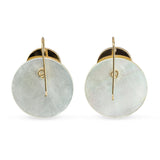 Vintage 14k Yellow Gold Coral and Mother of Pearl Earrings
