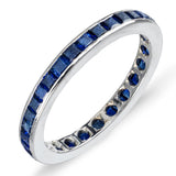 Vintage 12k White Gold Sapphire Eternity Band Ring
