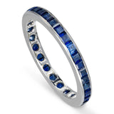 Vintage 12k White Gold Sapphire Eternity Band Ring