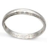 Vintage Platinum Edged 3mm Wedding Band Ring