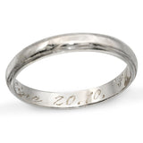 Vintage Platinum Edged 3mm Wedding Band Ring