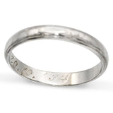 Vintage Platinum Edged 3mm Wedding Band Ring
