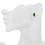 Vintage 14k Yellow Gold Green Jade Stud Earrings