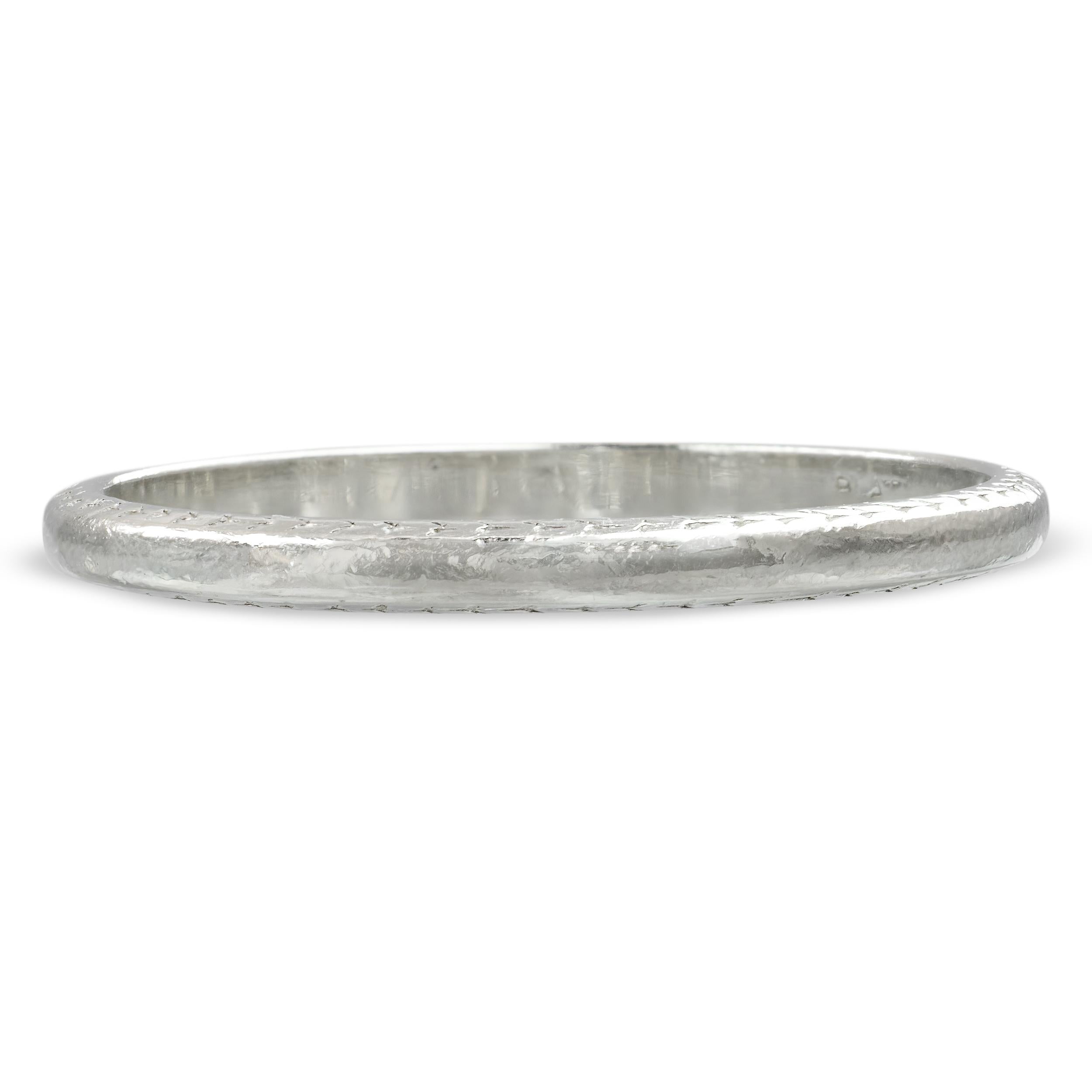 Antique Platinum and Palladium Engraved Wedding Band Ring
