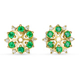 Vintage 14k Yellow Gold 0.60tcw Emerald and Diamond Ear Jacket