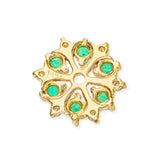 Vintage 14k Yellow Gold 0.60tcw Emerald and Diamond Ear Jacket