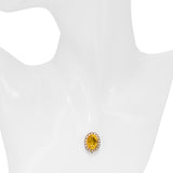 Antique Silver and Yellow Gold Citrine and Pearl Brooch