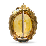 Antique Silver and Yellow Gold Citrine and Pearl Brooch