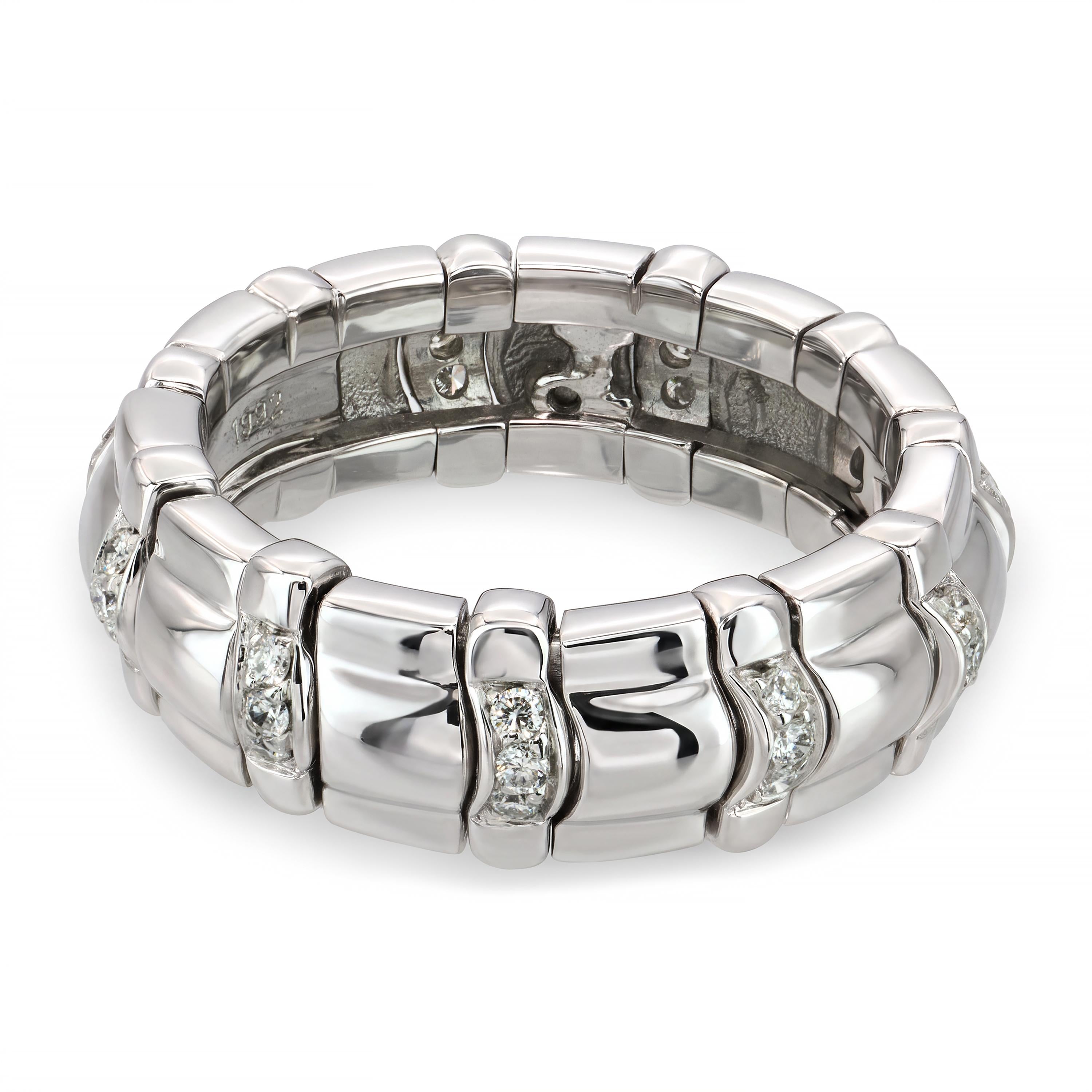 Piaget 18k White Gold Diamond Tanagra Band Ring