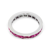 White Gold Ruby and Diamond Channel Set Eternity Band Ring