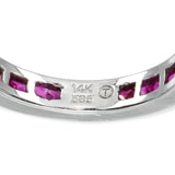 White Gold Ruby and Diamond Channel Set Eternity Band Ring
