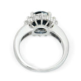Vintage Platinum 2.33ct Sapphire and Diamond Halo Ring