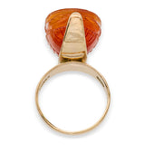 Antique Victorian 9k Yellow Gold Sard Reversible Scarab Intaglio Ring