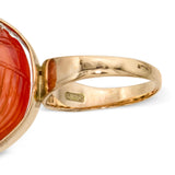 Antique Victorian 9k Yellow Gold Sard Reversible Scarab Intaglio Ring