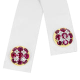 Vintage 17k Yellow Gold Ruby and Diamond Checkerboard Stud Earrings