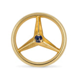 Vintage 14k Yellow Gold Mercedes-Benz Sapphire Tie Tack