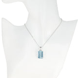 Vintage 17k White Gold 31.2ct Aquamarine and Diamond Necklace