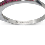 Vintage Platinum Step Cut Rubies Half Set Band Ring