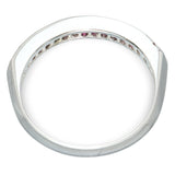 Vintage Platinum Step Cut Rubies Half Set Band Ring