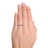 Vintage Platinum Step Cut Rubies Half Set Band Ring
