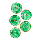 Vintage Yellow Gold Jadeite Jade Set of Five 2-Hole Buttons