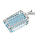 Vintage 17k White Gold 31.2ct Aquamarine and Diamond Necklace