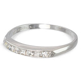 Vintage Platinum Single Cut and Carré Cut Alternating Diamond Band Ring