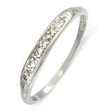 Vintage Platinum Single Cut Diamond Wedding Band Ring