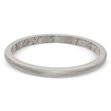 Vintage Platinum Plain Thin Wedding Band Ring