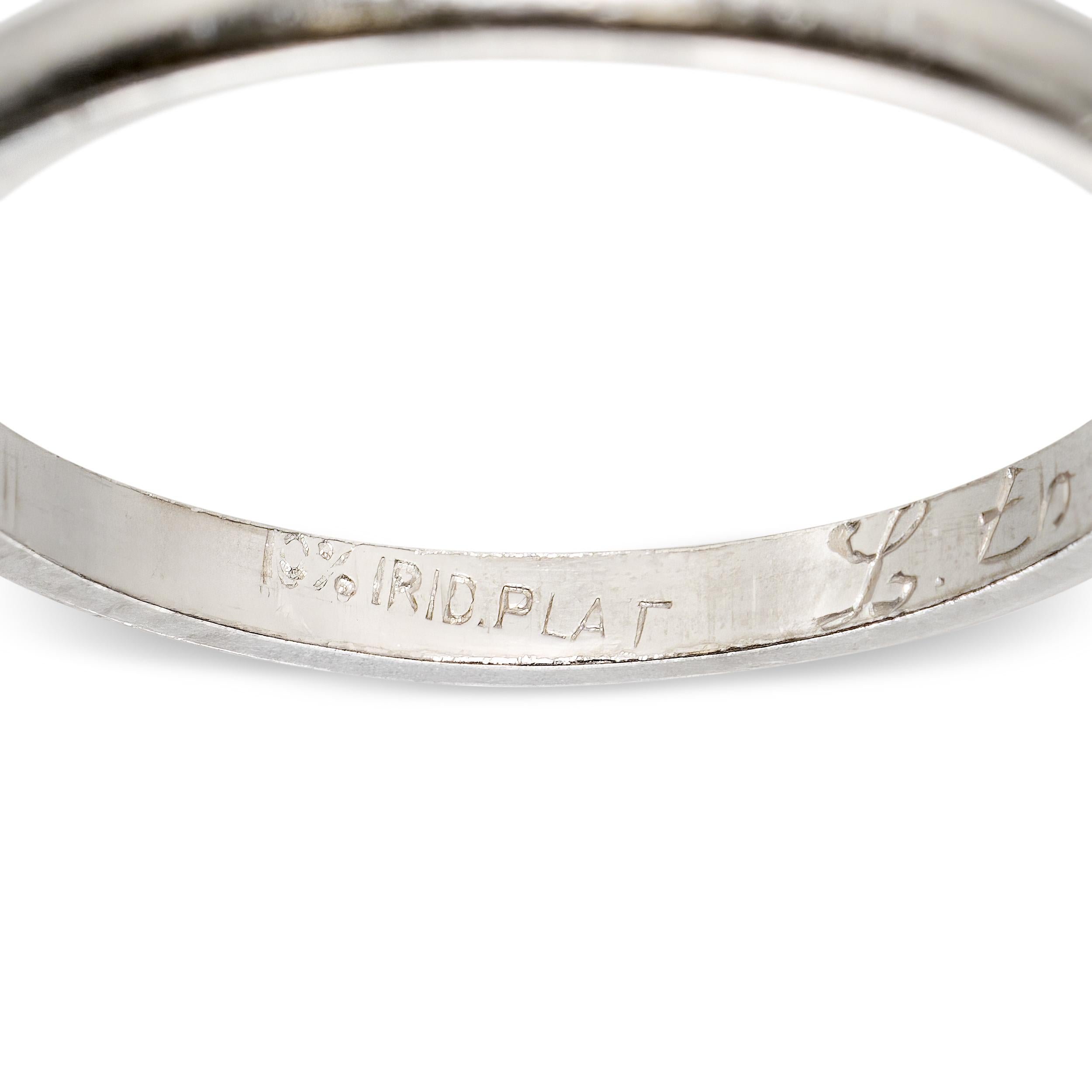 Vintage Platinum Plain Thin Wedding Band Ring