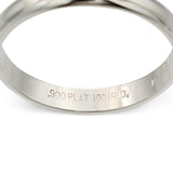 Vintage Platinum Plain Domed 3mm Wedding Band Ring
