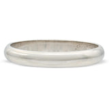 Vintage Platinum Plain Domed 3mm Wedding Band Ring
