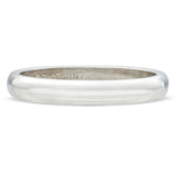 Vintage Platinum Plain Domed Wedding Band Ring