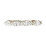 14k White Gold .36ctw Marquis Diamond East to West Wedding Band