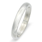 Vintage Platinum Plain Domed Wedding Band Ring