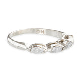 14k White Gold .36ctw Marquis Diamond East to West Wedding Band