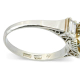 Vintage Platinum Jelly Opal and Diamond Ring