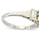 Vintage Platinum Jelly Opal and Diamond Ring