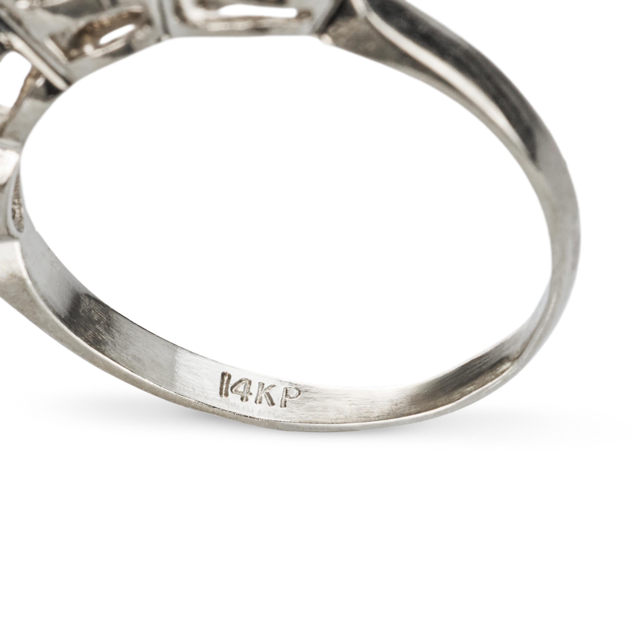 14k White Gold .36ctw Marquis Diamond East to West Wedding Band