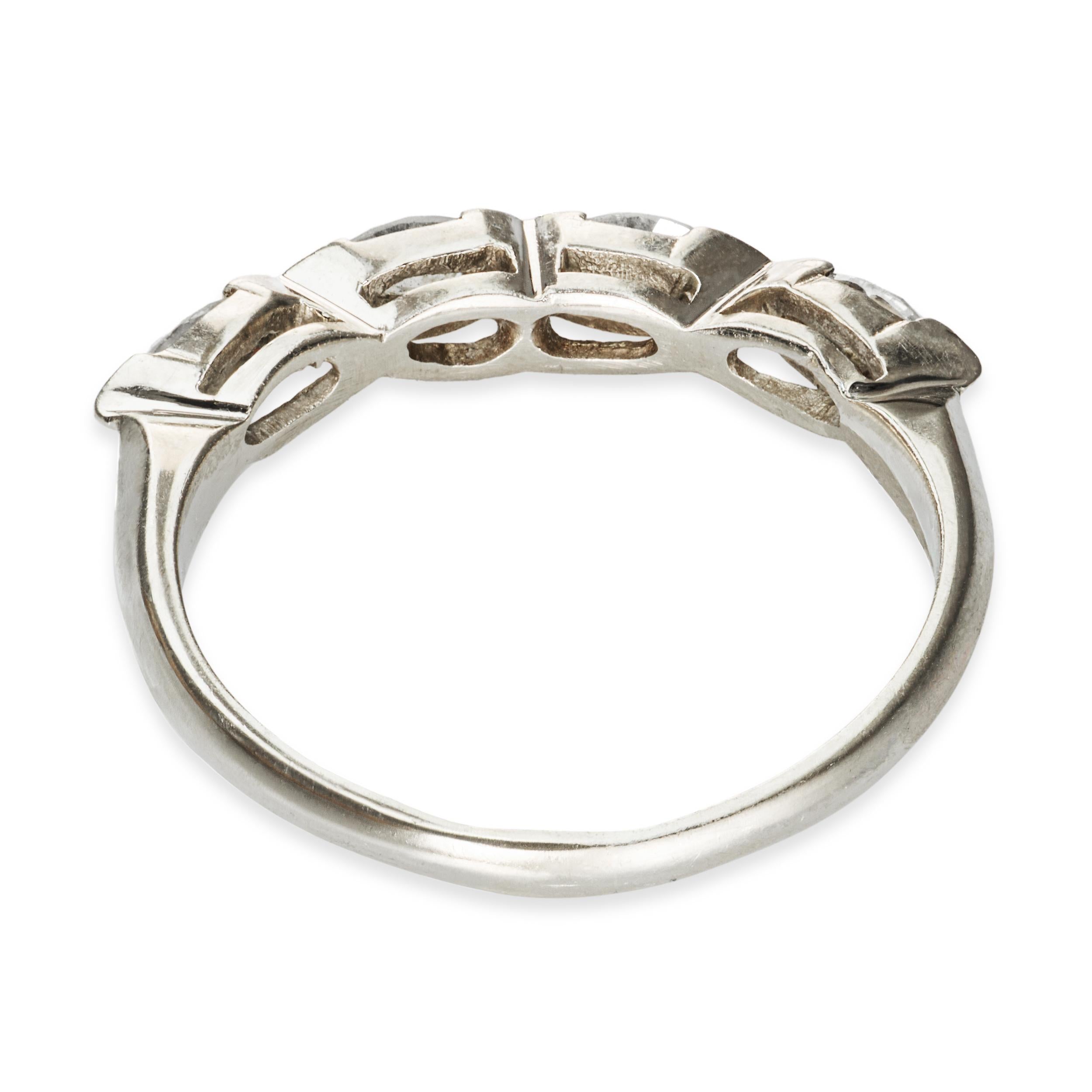 14k White Gold .36ctw Marquis Diamond East to West Wedding Band