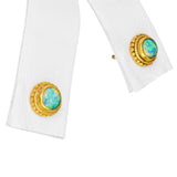 Vintage 24 Karat Yellow Gold Opal Cabochon Stud Earrings