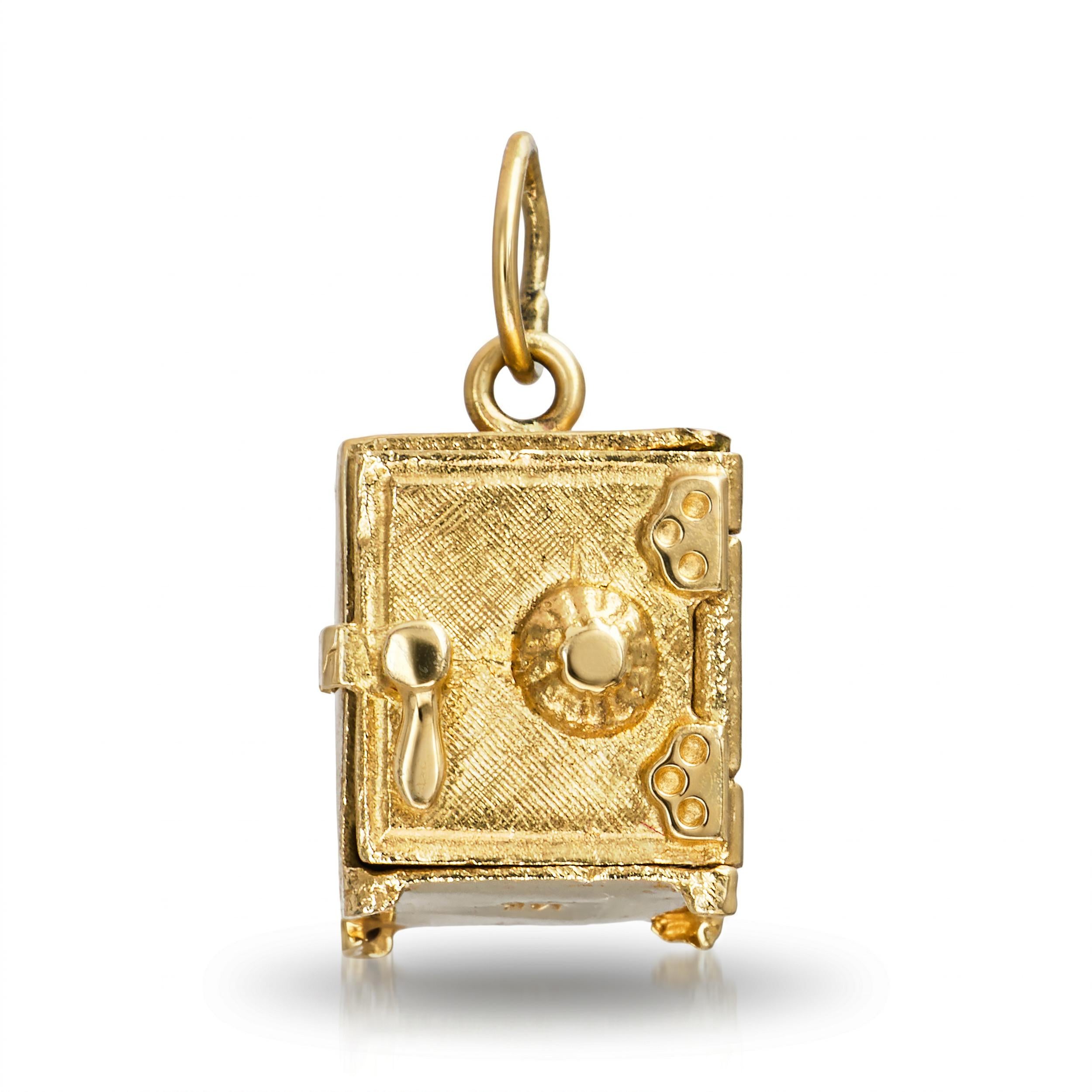Vintage 14k Yellow Gold Safe Charm