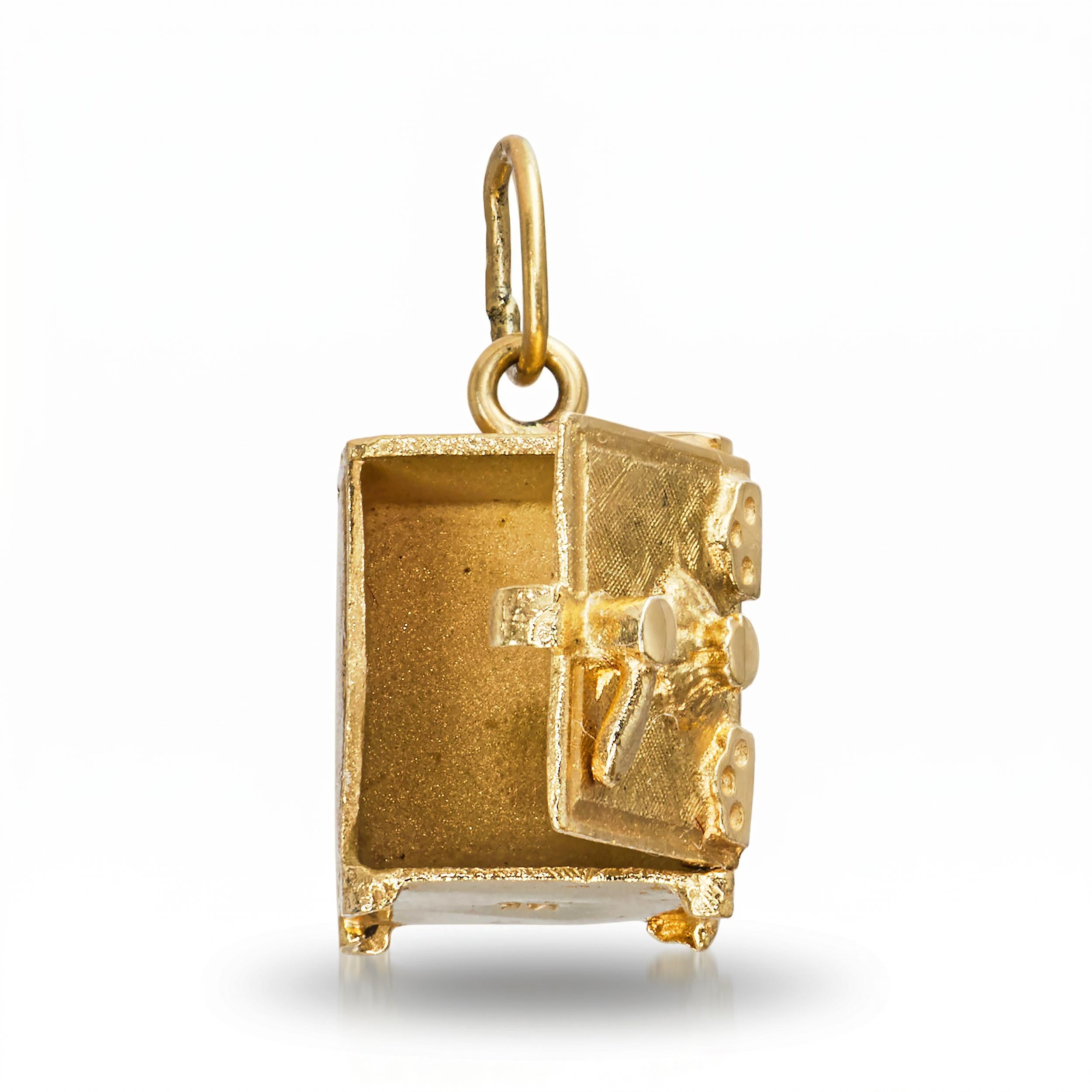 Vintage 14k Yellow Gold Safe Charm